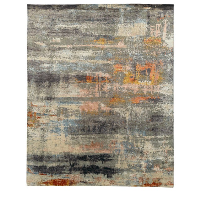 Hand -knotted rug in India, with Tibetan node 100 line (i.e. 100 knots in a painting thumb), bamboo silk fleece, plot and...