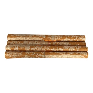 Brown and White Toile Wallpaper For Sale