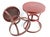 Red Side Table Round Dark Red Hint of Black Vintage For Sale - Image 8 of 9