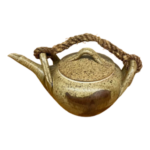 Studio Pottery Teapot With Braided Fiber Handle by Gil Harrison