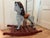 Large Vintage Folk Art Wooden Rocking Horse For Sale - Image 4 of 8
