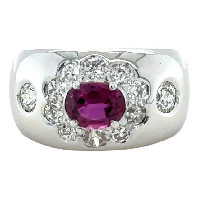 18ct White Gold Diamond and Gypsy Ring 1.85ct For Sale