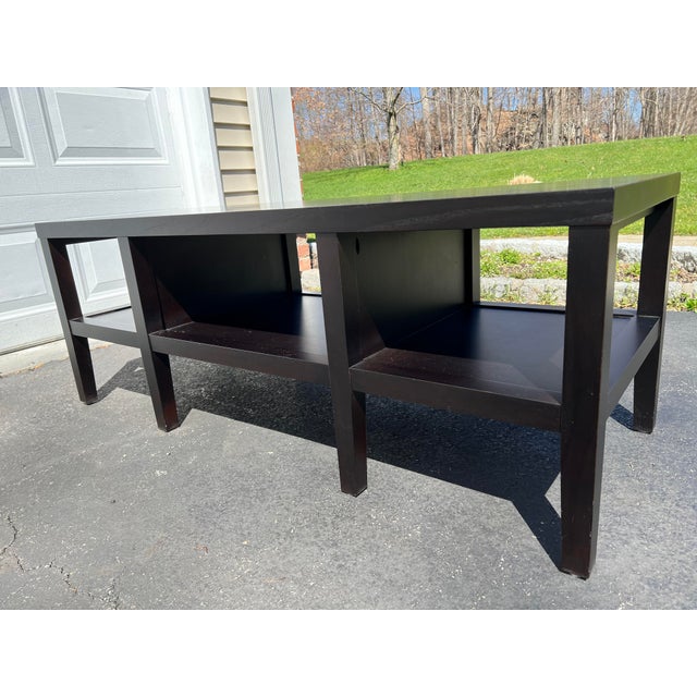 2000's Baronet Dark Brown Maple Coffee Table For Sale - Image 9 of 13