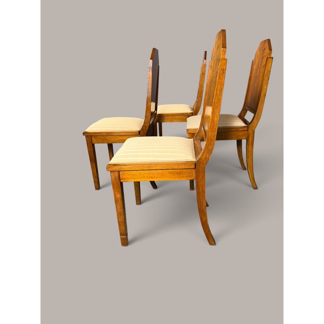 Wood Art Deco Dining Room Chairs, 1930, Set of 4 For Sale - Image 7 of 12