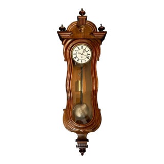19th Century Serpentine Austrian Vienna Regulator Wall Clock For Sale