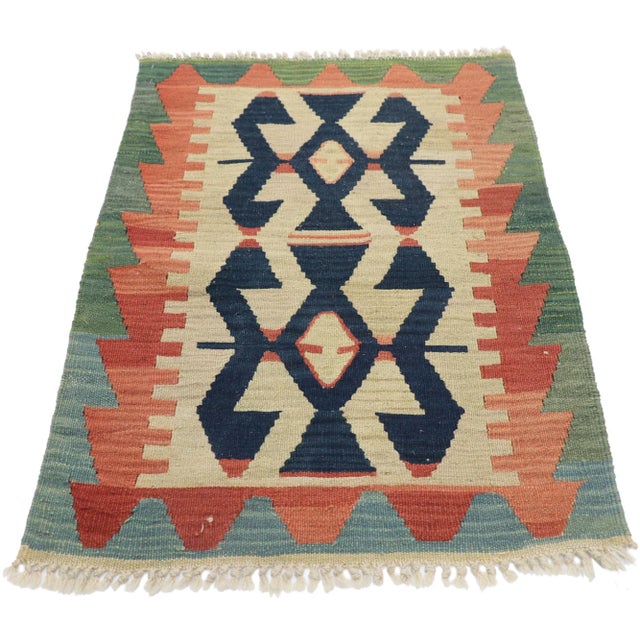 Tribal Vintage Persian Shiraz Kilim Rug - 02'01 X 02'10 For Sale - Image 3 of 9