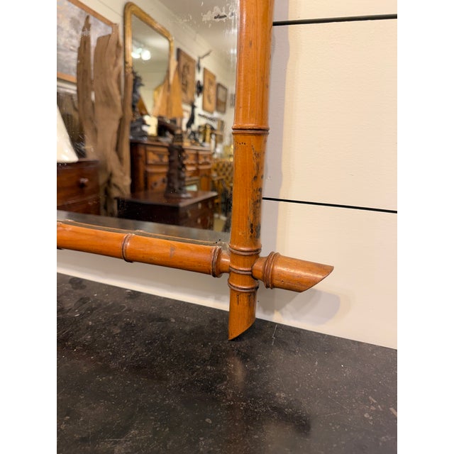 19th Century Antique Faux Bamboo Mirror For Sale - Image 5 of 10