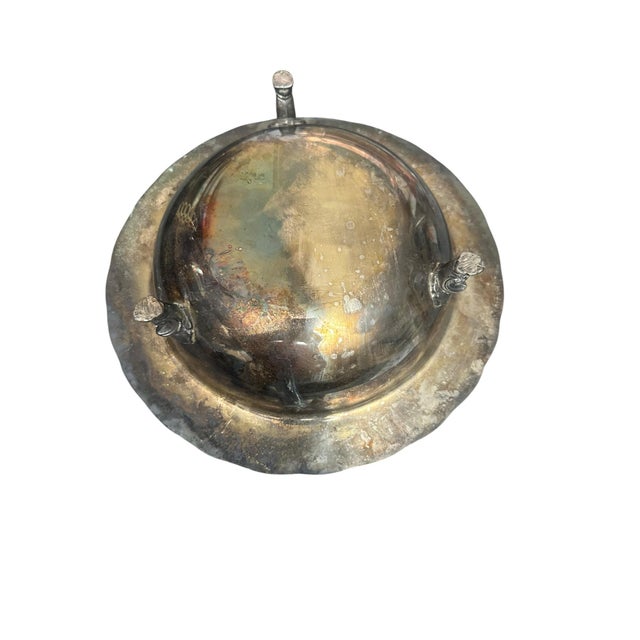 Baroque Antique Silverplate Bowl With Claw Feet For Sale - Image 3 of 8