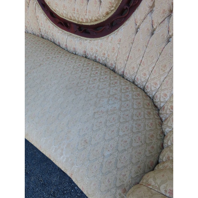 Victorian Style Carved Solid Mahogany Sofa Couch 6360 For Sale - Image 12 of 15