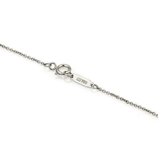 Mid 20th Century Mid 20th Century Tiffany & Co. Horseshoe Diamond 18k White Gold Pendant Necklace 16" For Sale - Image 5 of 6