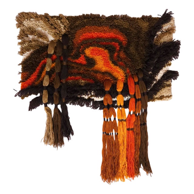 Mid-Century German Wool Wall Tapestry, 1970s For Sale