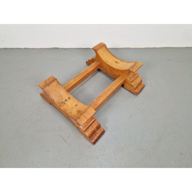 Brown Oak Barrel Stand, 1930s For Sale - Image 8 of 10