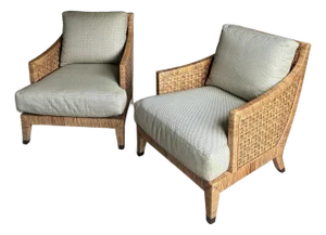 Pair of Late 20th Century McGuire St. Germaine Lounge Chair