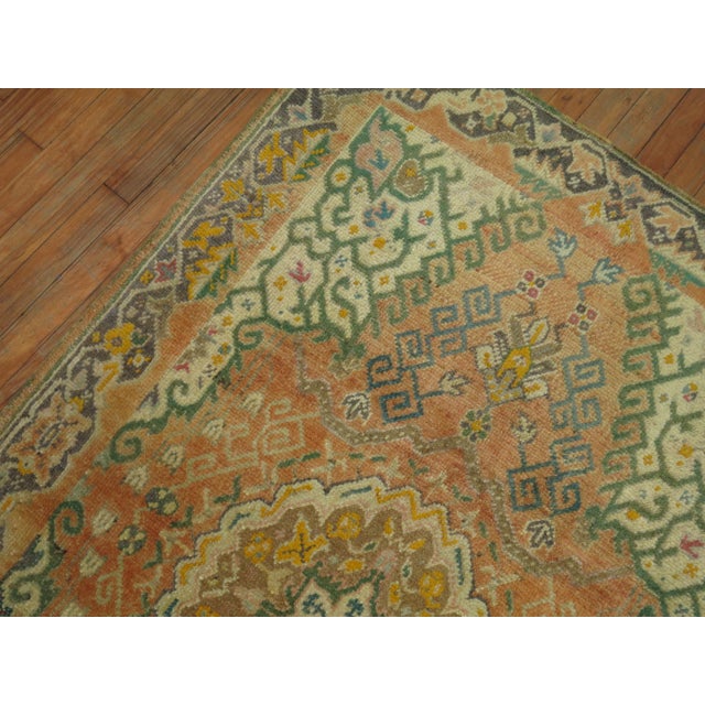 Soft Orange Oushak Rug For Sale - Image 4 of 6