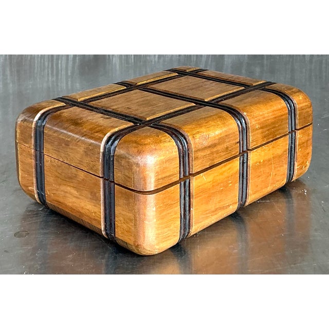 Vintage Boho Carved Grid Box For Sale In West Palm - Image 6 of 12