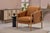 The Hadlow brown leather accent chair brings genuine leather upholstery and solid wood construction into spaces that value...