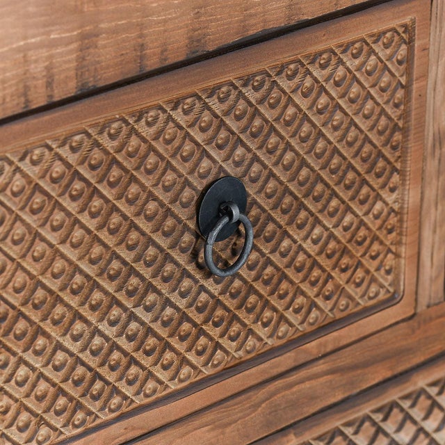 Bali Boho Carved 11-Drawer Console Table For Sale In Los Angeles - Image 6 of 8