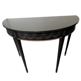 Mid 20th Century Maitland Smith Chinoiserie Style Demi Lune Console Table For Sale