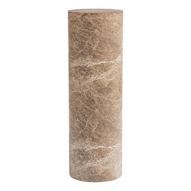 Taupe Faux Marble Pedestal Large For Sale