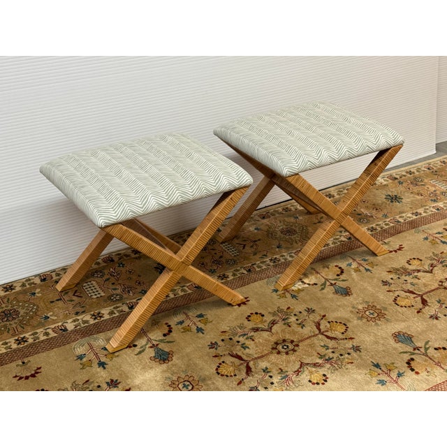 Serena & Lily Balboa Rattan X-Base Stool For Sale - Image 12 of 12