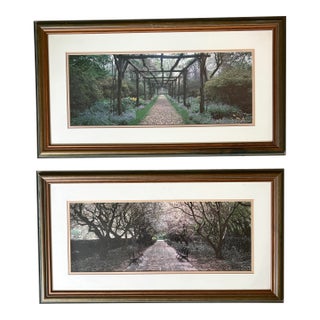 Vintage Richard Berenholtz Framed Panoramic Garden Photography - Pair For Sale