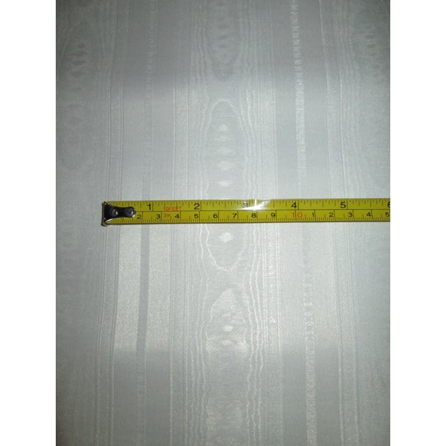 Textile Satinesque 1970s White Moiré Satin Striped Fabric Backed Wallcovering For Sale - Image 7 of 9