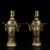 Chinese Pair of Chinese Gilt Bronze Figural Lamp Holders - 13" Tall For Sale - Image 3 of 9