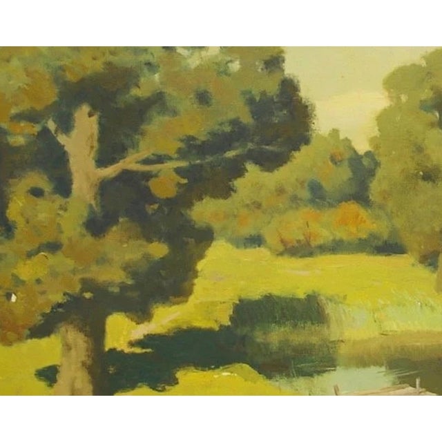 Original Impressionist Oil Painting - Woodland Scenery, Ukrainian Art 1988 120-150 For Sale - Image 6 of 6