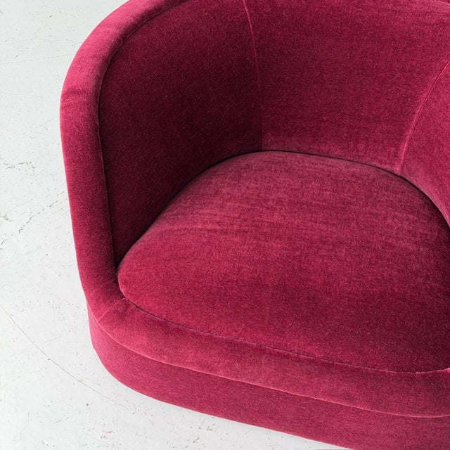 Mid-Century Modern 1980s Cartouche Chairs by Ward Bennett for Brickell Associates in Mohair For Sale - Image 3 of 11