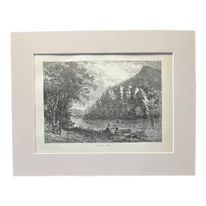 Antique 1874 Wood Engraving "Rainbow Arch" Virginia in Frame-Ready 11x14 Mat