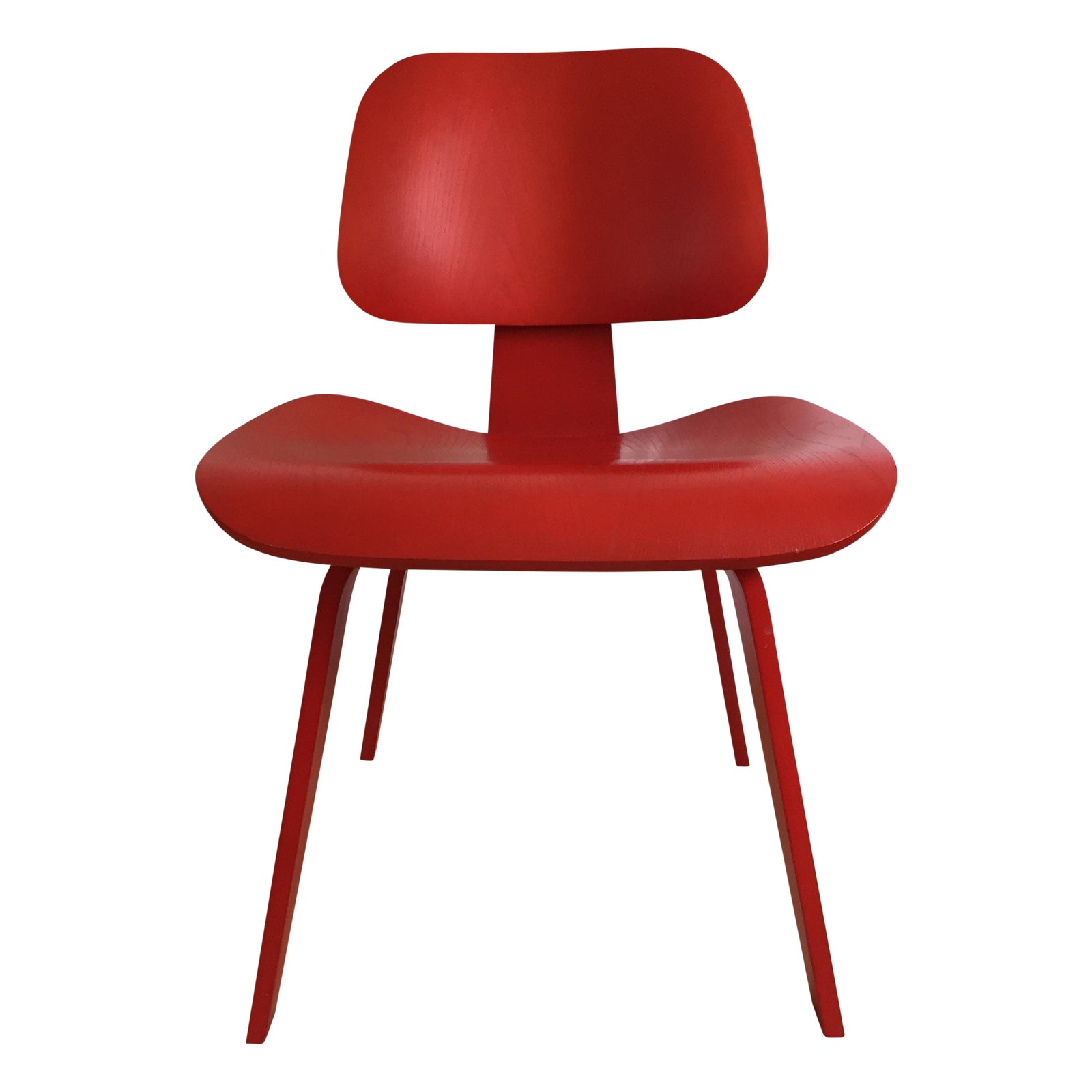 Eames DCW From Herman Miller Red Dining Chair Chairish