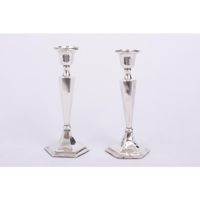 1910s Edwardian Sterling Silver Rowing Trophy Candlesticks - a Pair For Sale In Sacramento - Image 6 of 11