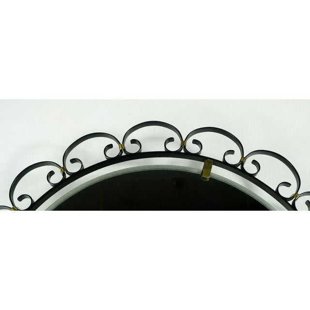 Mid-Century Modern Mid-Century Modern Wall Mirror with Lighting and Iron Frame from Hillebrand Lighting, 1960s For Sale - Image 3 of 11