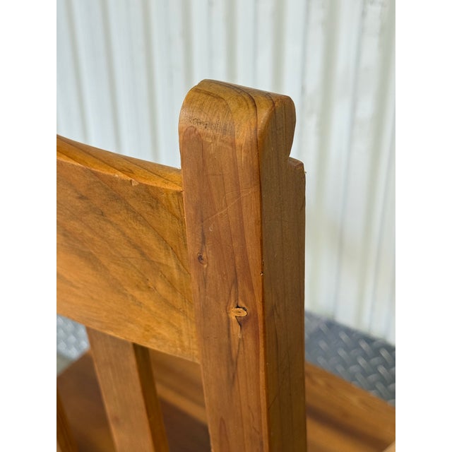 Vintage Scrubbed Pine English Revival Rustic Carver Chair For Sale - Image 10 of 12