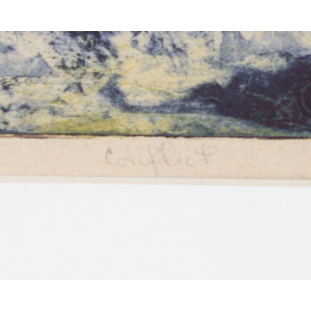 Mid 20th Century “Conflict” Abstract Aquatint Print Signed by Joan Farrar For Sale - Image 5 of 9