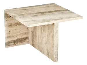 Elba Side Table in Silver Travertine by Marmo Lusso