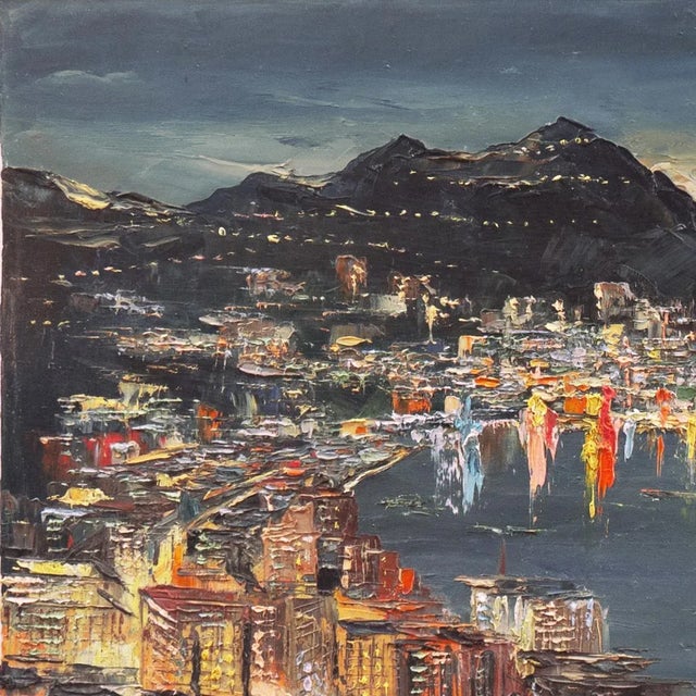 'Waikiki at Night' by James Mak, Hawai'i, Honolulu, Oahu, Hawaiian Beach Landscape For Sale In Monterey, CA - Image 6 of 8