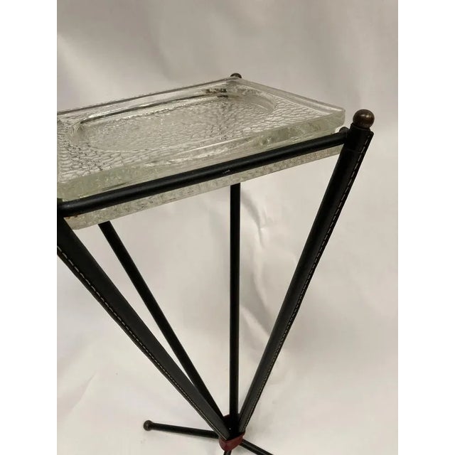 Mid-Century Modern Sheathed Leather Vide Poche by Jacques Adnet, 1950s For Sale - Image 3 of 7