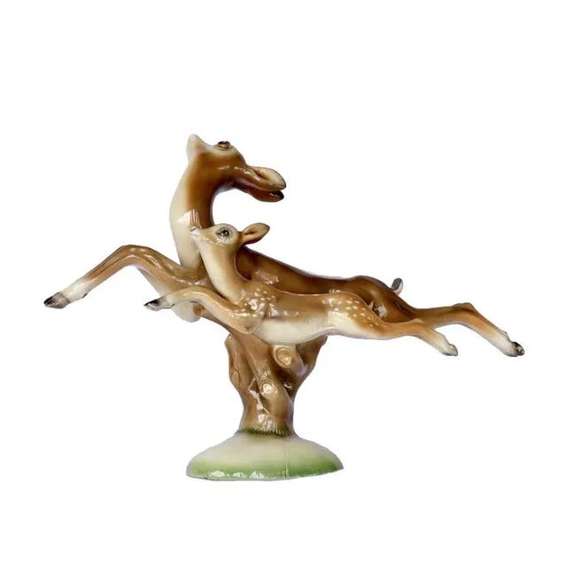 Italian Art Deco Fawn Figure from Gennai, 1930s, in Flawless conditions. Designed 1920 to 1949 This piece has an...