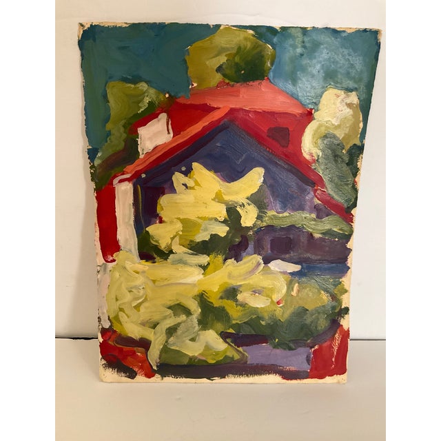 Richard Snyder oil painting on paper with purchased at auction. Snyder is known for his abstract paintings with large...