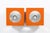 Disderot Vintage Mid Century Modern Attributed to Disderot Orange Metal Wall Light Sconces For Sale - Image 4 of 10