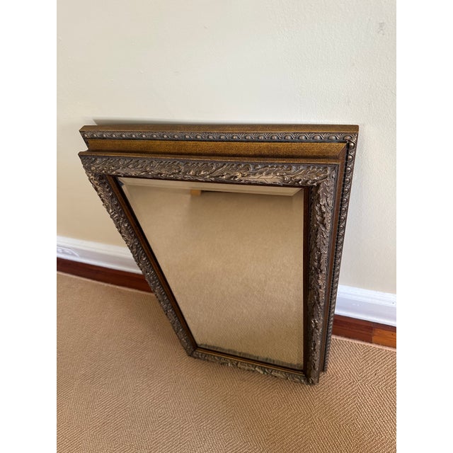 2000 - 2009 Custom Framed Vintage Wood Mirror For Sale - Image 5 of 6