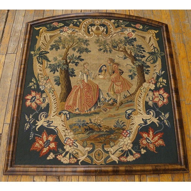 Pair of Mid-18th Century English Petit-Point Fireplace Screen 2'6" x 2'9".