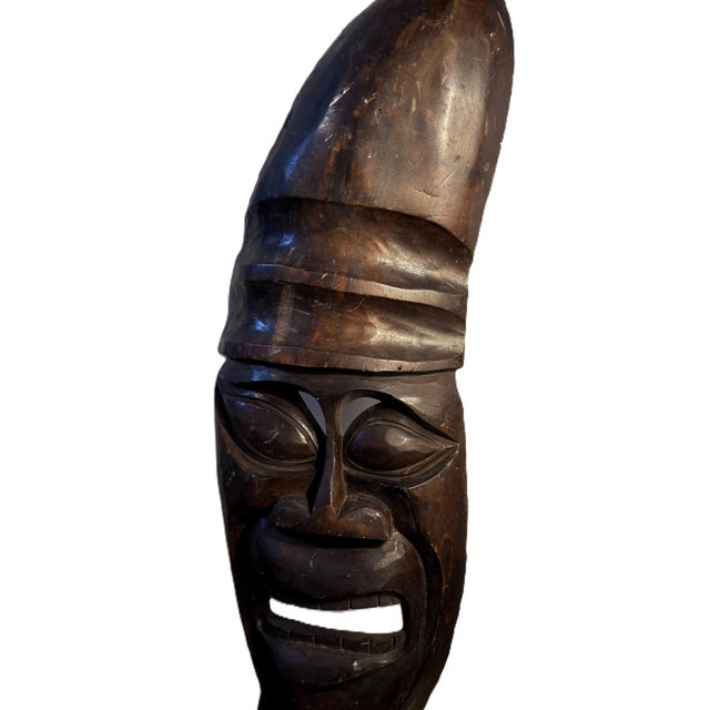 Large Lightweight Hand-Carved Tribal Mask 23" Tall For Sale In Greenville, SC - Image 6 of 18