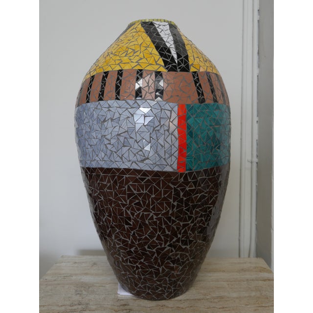 French Modern Large Artisan Mosaic Vase For Sale - Image 4 of 8