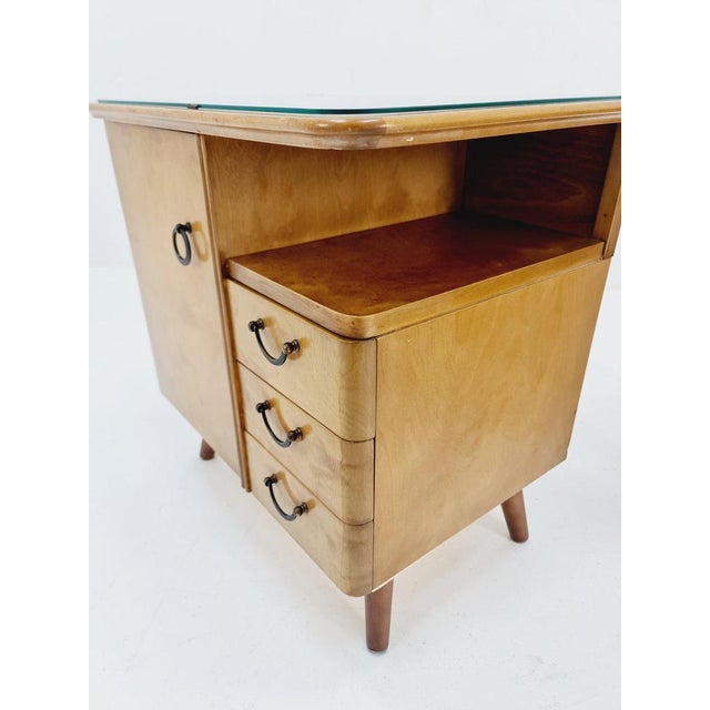 Mid-Century German Beech Bedside Tables from Wk Möbel, 1960s, Set of 2 For Sale - Image 11 of 12