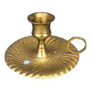 Antique Art Deco Solid Brass Chamber Candlestick