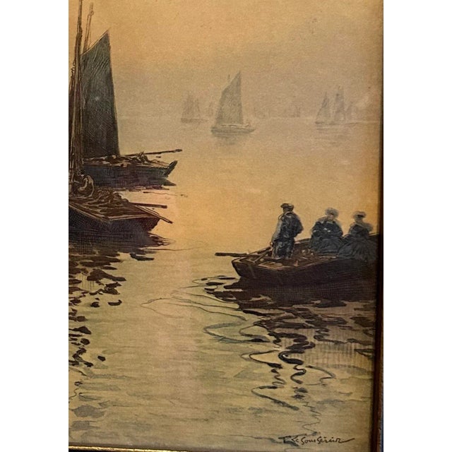 1990s "Glory of the Morning 1926 by T. Le Gout-Gerard Color Etching Artwork For Sale - Image 5 of 5