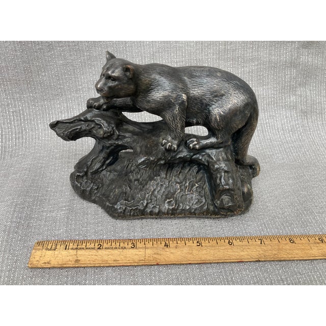 Vintage Van Wolf Cougar Bronze Sculpture For Sale - Image 12 of 12