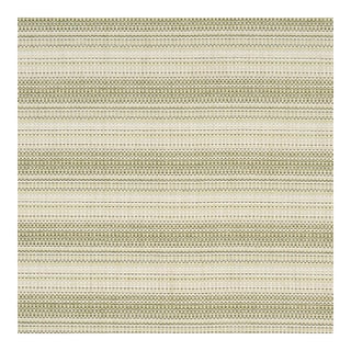 Schumacher Sabine Performance Stripe Fabric In Green For Sale